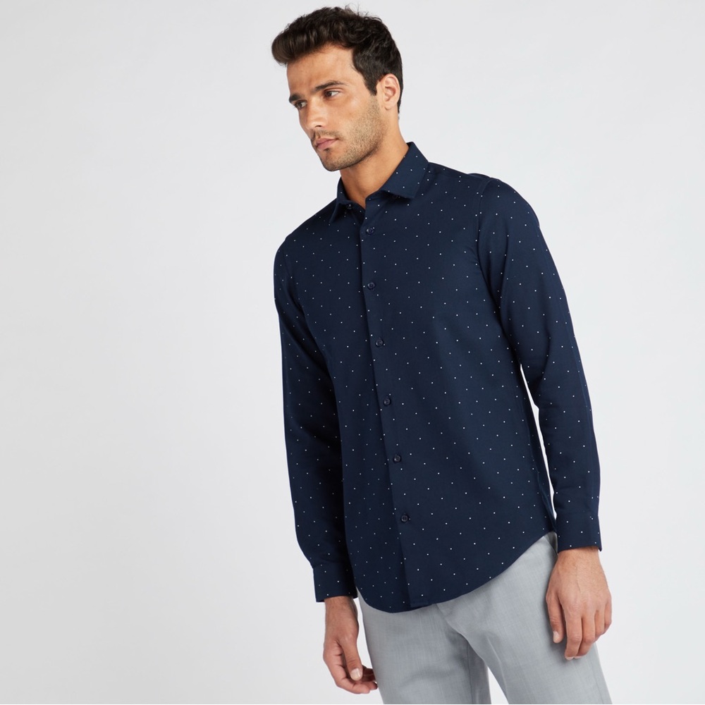 Denim & Flower Dark Blue Patterned Shirt